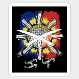 Philippine Flag Sun/Ginunting sword/Baybayin word Kali Magnet